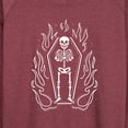 thumbnail image 3 of Instant Message - Skeleton In Coffin With Flames - Women's Lightweight French Terry Long Sleeve Shirt, 3 of 6
