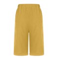 thumbnail image 5 of Fsgntruao Bermuda Shorts for Women Elastic Waist Knee Length Casual Loose Drawstring Capri Pants with Pockets Wide Leg Summer Shorts, 5 of 5