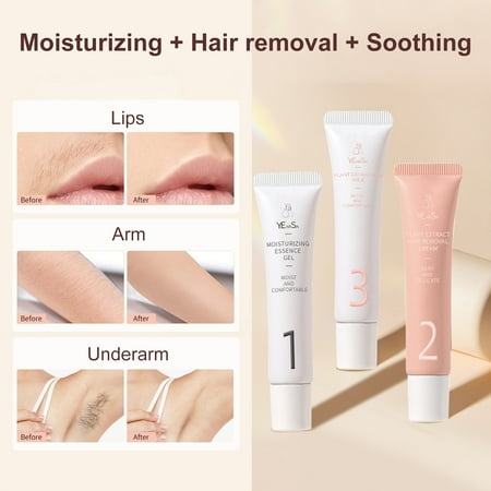 UDIYO Hair Removal Cream  Full Body Hair Clean Cream  Painless Gentle Non-irritating Moisturizing Unisex -3Pcs/Set