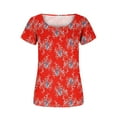 thumbnail image 4 of IROINNID Women Fashion Comfy Printed Casual Round Neck Fashion Short Sleeve Loose T-Shirt Blouse Tops, 4 of 6