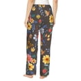 thumbnail image 3 of Balery Colorful Flowers with Butterfly print Women's Pajama Pants,Ultra Lightweight Pjs,Lounge Pant-Small, 3 of 9