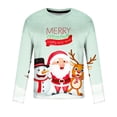 thumbnail image 4 of IROINNID Deals Christmas Sweater for Men Round Neck Pullover 3D Snow Printed Realistic Print Tops,Green, 4 of 5