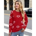 thumbnail image 4 of Heart Sweaters for Women Knit Warm Pullover Sweater Cute Heart Printed Valentine's Day Sweater Shermie, 4 of 10