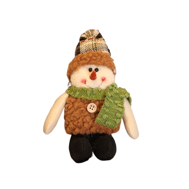 Colgante pequeño de Navidad, muñeco de nieve con diseño de alce, adorno de tela, escritorio, figurita colgante ligera, juguete de año para Kits de decoración para fiestas Muñeco de nieve Yuarrent HA069874-01