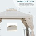 thumbnail image 4 of Outsunny 10' x 10' Patio Gazebo Outdoor, Canopy Shelter with Double-tier Roof, Pavilion Sidewalls for Garden Events, Cream White, 4 of 10