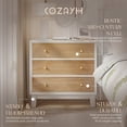 thumbnail image 2 of COZAYH Commode Champêtre à 3 Tiroirs, Table de Nuit Motif Anneau Rustique, Blanc, 2 of 8