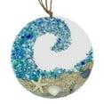thumbnail image 2 of 4Pcs Sea Glass Suncatchers - Christmas Tree Beach Ornament - Beach Lover Holiday Gift - Hanging Ornament On Acrylic Circle Sea Glass Pieces Light Catcher for Beach Themed Home Interiors, 2 of 8