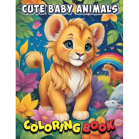 Cute Baby Animals Coloring Book: Creative Playtime Magic: Educational Fun with Cute Baby Animals Coloring Adventure!, (Paperback)
