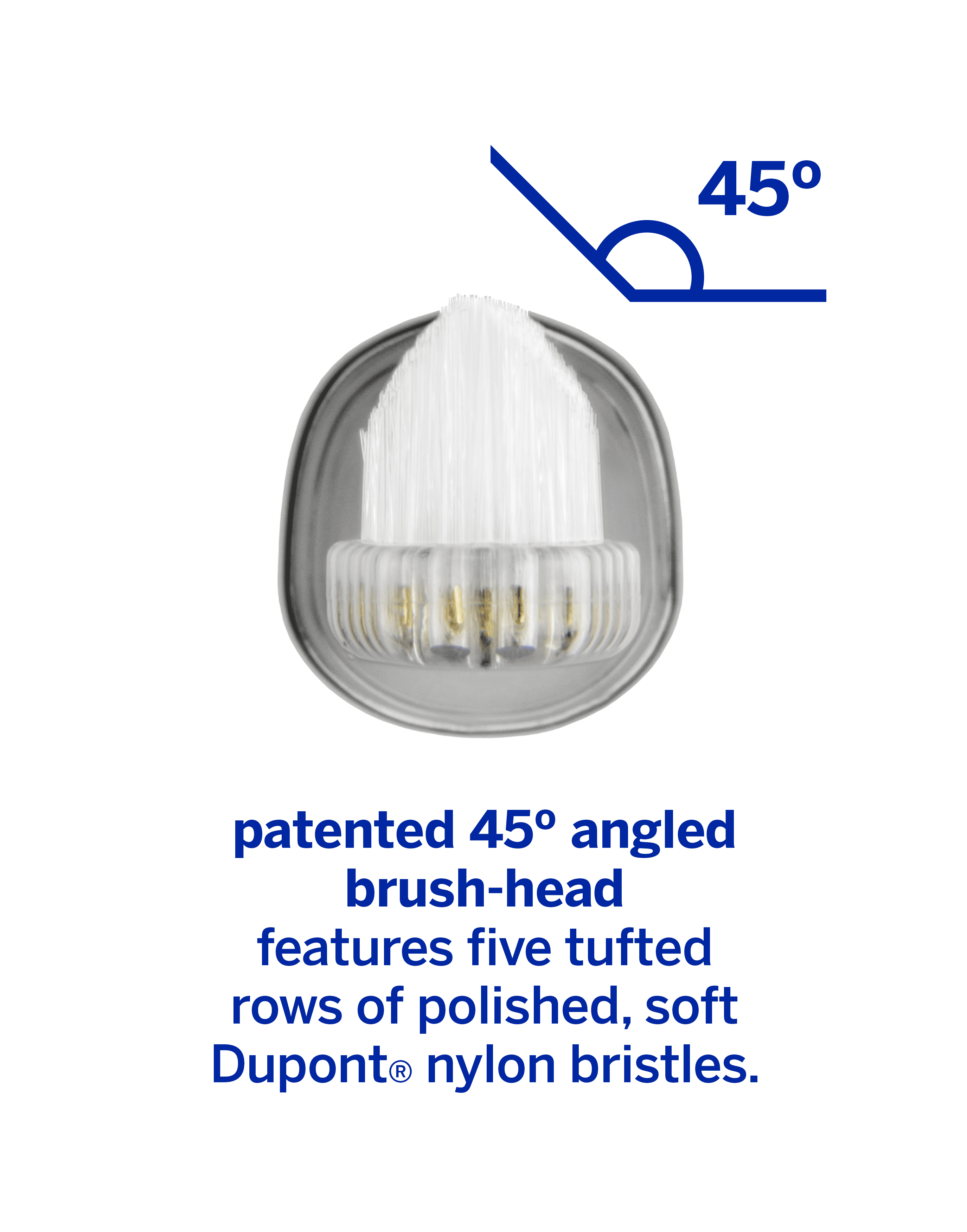 Supersmile Replacement Brush Heads for Zina45 Sonic Pulse Electric Toothbrush, Silver (Pack of 2)
