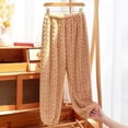 thumbnail image 2 of Soft Fleece Pajama Pants Solid Color Sleepwear Elastic Waist Comfort Fit, 2 of 5