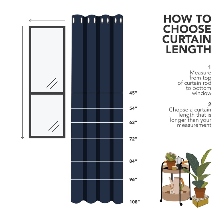 Deconovo Navy Blue Blackout Curtains, 52"W x 45"L, Set of 2 photo 6