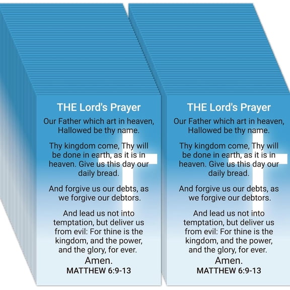 The Lord’s Prayer Scripture Cards for Encouragement, Christian Gospel Tracts, Bible Verse Ministry Cards for Outreach, Evangelism and Church Gifts
