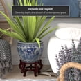 thumbnail image 3 of Red Lantern 14" Ladies Blue & White Porcelain Fishbowl Planter, 3 of 6