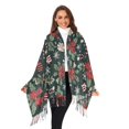 thumbnail image 3 of FORMRS Womens Scarf Winter Soft Long Big Warm Shawls Wrap Tassel Scarves, Green Christmas, 3 of 9