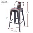 thumbnail image 5 of 16.5'' x 16.5'' x 32.5'' 2PACK Retro Barstool for Patio, Rustic Farmhouse Metal Bistro Chair with Metal Legs, Barstool Chair for Home, Kitchens, Cafe, Conversation, 264.5lbs, Golden Black, S9748, 5 of 7