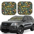 thumbnail image 6 of Kdxio Colorful Hippie Print 2-Piece Sun Shade Front Windshield - Foldable Car Front Window Sunshades For Most Sedans Suv Truck, 6 of 6