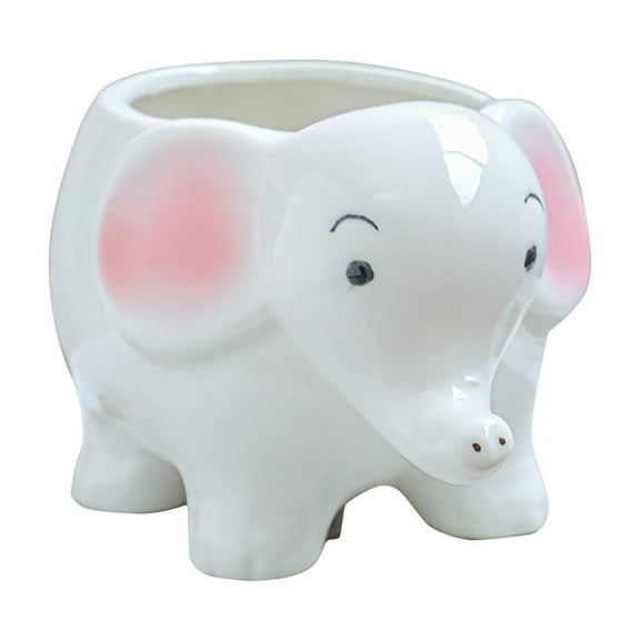 GQDIN Ceramic Cartoon Succulent Flower Pots for Home - Animal Themed Potted Planters with Drainage Holes for Plants | Personalized Creative Office Decor,Ideal for Desk,Shelf,Garden Display