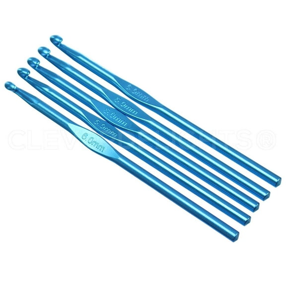 10 Pack - CleverDelights Size J (Size 10) Aluminum Crochet Hooks - 6" Length - 6mm Diameter
