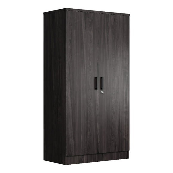 Better Home Products Harmony Wood Two Door Armoire Wardrobe Cabinet in Tobacco