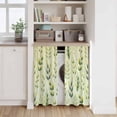 thumbnail image 6 of Sage Green Leaves Kitchen Curtains 45 Inch Length, Summer Botanical Farmhouse Leaf Tiers Curtains for Bathroom Bedroom Cafe, Light Filtering Small Window Treatment Short Drapes 2 Panels 42"Wx45"L, 6 of 8