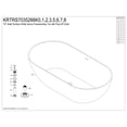 thumbnail image 3 of Kingston Brass KRTRS7035266K7 70-Inch Solid Surface Oval Double Ended Freestanding Tub with Faucet Combo and Drain in Brushed Brass, 3 of 7