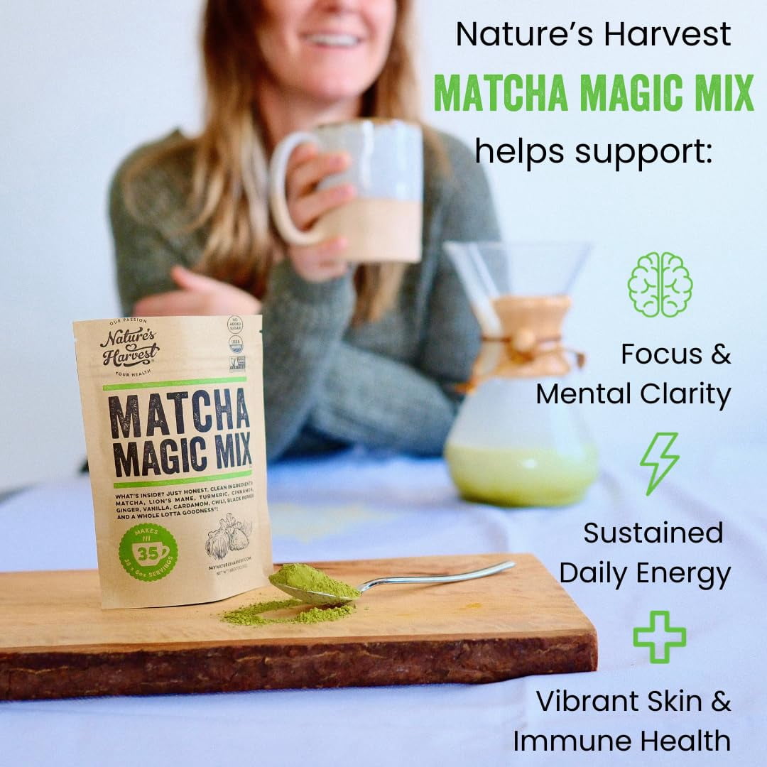 Nature's Harvest - Matcha Magic Mix Powder 1.85 oz Pack, 35 Servings