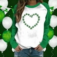 thumbnail image 6 of Craaazy Women's Green Shamrock Prints Tops Crewneck Long Sleeve St Patricks Day Shirts, 6 of 7