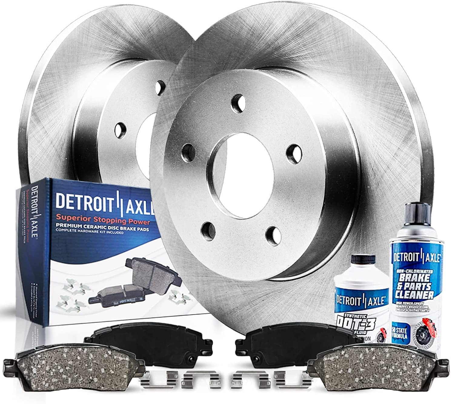 Detroit Axle Rear 328mm Disc Replacement Rotors Ceramic Pads with Hardware Replacement for 2012 2013 2014 2015 2016 2017 2018 2019 Town & Country Dodge Grand Caravan Dodge Journey 