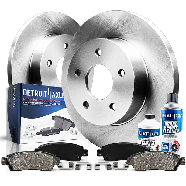 Detroit Axle - Rear Brakes and Rotors Brake Pads Replacement for 2003 Jeep  TJ Wrangler 