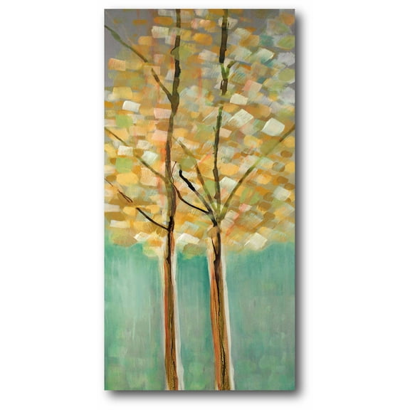Courtside Market Modern Teal Trees II Gallery-Wrapped Canvas Wall Art, 12x24