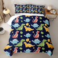 thumbnail image 2 of Feelyou Egg Dinosaur Quilt King for Boys Girls, Ancient Wildlife King Coverlet Set, Navy, 3-Piece, 2 of 7