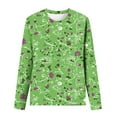 thumbnail image 5 of HKEJIAOI T-Shirts à Manches Longues en Polyester pour Femmes Imprimé Graphique Col Rond Blouses Habillées Décontractées Manches Longues, 5 of 5