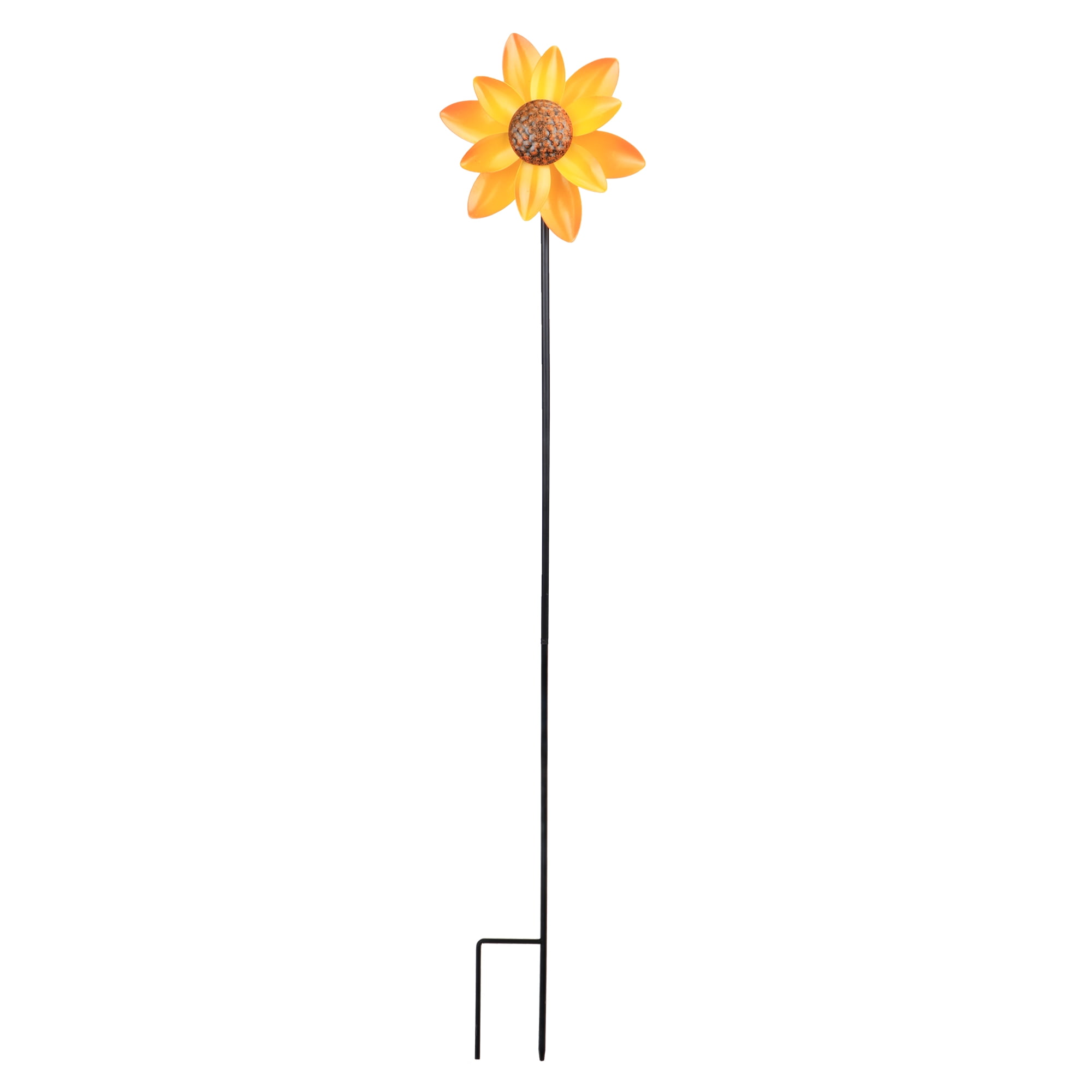 Mainstays Yellow Sunflower Metal Wind Spinner Stake