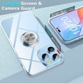 thumbnail image 2 of Case for iPhone 14 Pro Max with 2 Tempered Glass Screen Protector, 1 Silver Camera Lens Protector,Clear Body Soft TPU Shockproof Case with Ring Kickstand for iPhone 14 Pro Max 6.7 inch, Clear Sets1, 2 of 7