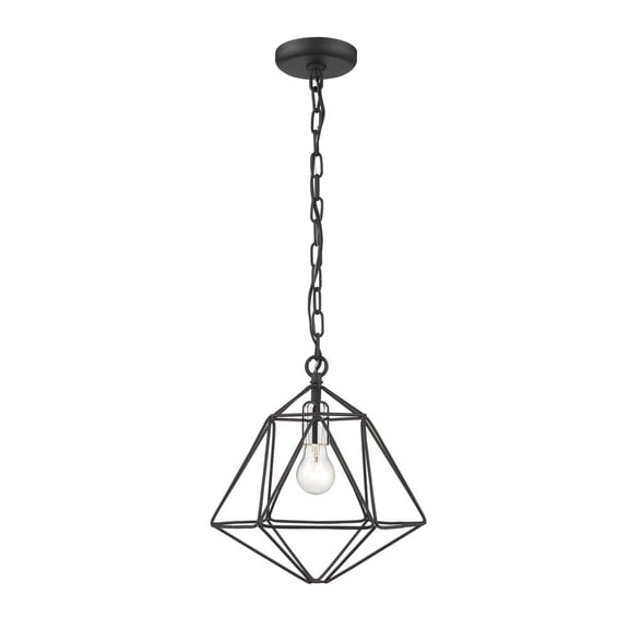Z-Lite 918MP-MB-CH 12.25 x 11.75 in. Geo Mini Pendant, Matte Black & Chrome