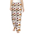 thumbnail image 2 of Lsque Maple leaf nut Mushroom Print Women's Pajama Pants, Lounge Pant - Comfortable Home Wear,Elastic Waistband, Stylish Design-Small, 2 of 9