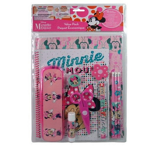 Licensed Minnie PVC Plastic Pencil Case, Multicolor, 11 Count