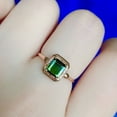 thumbnail image 4 of Unique Genuine Emerald Ring 14k Solid Gold Ring Handmade Emerald Cut Stone Ring Moissanite Accented Wedding Ring Natural Emerald Ring Gift For Her, 4 of 5
