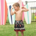 thumbnail image 4 of FORMRS Boys Swim Trunks Quick Dry Mesh Liner Boardshorts Sizes XS-XL, Black Christmas Light, 4 of 7