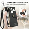 Case for MOTO G 5G 2024 Zipper pocket wallet with wristband, PU leather