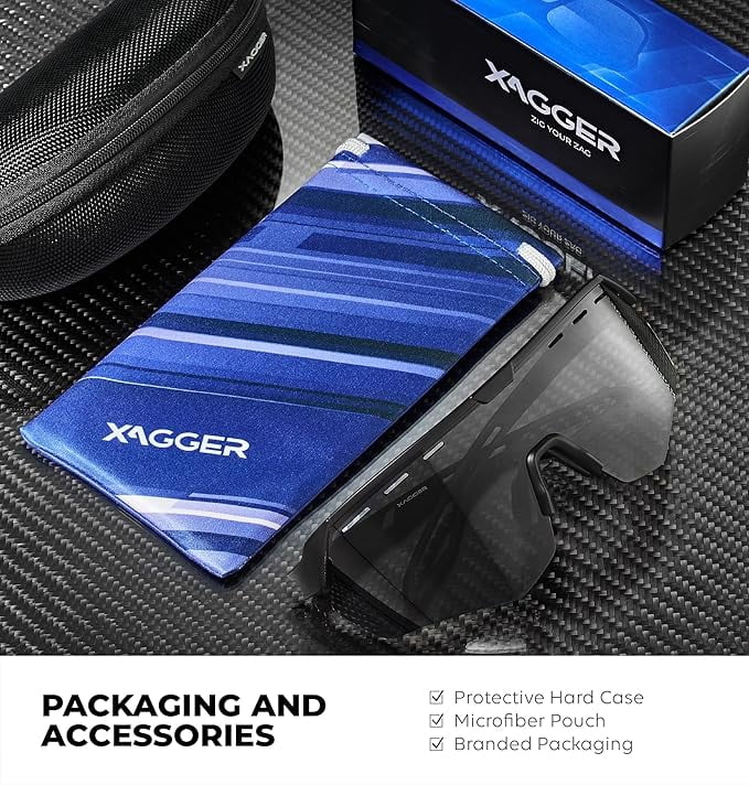 Xagger Sport Shield Sunglasses for Men Women Cycling Running Baseball UV400 Sun Glasses Wrap Around TR90 Frame