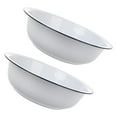 thumbnail image 5 of WEUVEB Set of 2 White Enamel Bowls Vintage Style Mixing Bowls and Serving Basins for Kitchen and Dining Use, 5 of 8