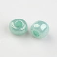 thumbnail image 2 of 12/0 Ceylon Round Glass Seed Beads Aqua Size: about 2mm in diameter hole:1mm about 3303pcs/50g, 2 of 3