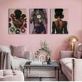 thumbnail image 4 of 3Pcs Black Woman Poster Wall Art Pink DJ Black Girl Canvas Prints Fashion African American Music Girl Pictures Paintings Purple Personality Wall decor for Living Room Bedroom Bathroom Un, 4 of 5