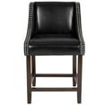 thumbnail image 6 of Merrick Lane Walnut Counter Height Stool, Black Faux Leather (Set of 2), 6 of 11