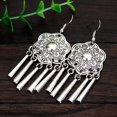 thumbnail image 1 of Boucles d'Oreilles Mode Femme Personnalité Exagérée Rétro Fleur Sculptée à Pampilles Argent Boho, 1 of 1