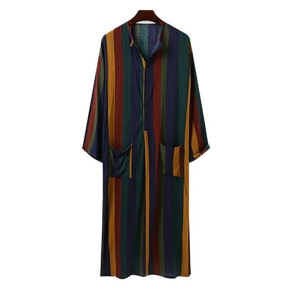 Men's Long Sleeve Muslim Clothing Saudi Jubba Arab Kaftan Thobe Long Dress Robe
