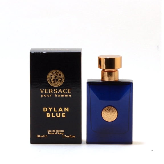 Versace Dylan Blue Pour Homme Eau de Toilette for Men, 1.7 oz (50 ml) Spray, Woody Aromatic Fragrance