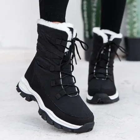 

Yishow-AA Fashion Non-slip Sports Shoes Lace Up Plush Inner Mid-calf Boots Women‘s Footwear