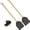 Black, variant on 2 Pack Leather Fly Swatters with Lanyard, Sturdy Fly Swatter Heavy Duty Wood Fly Swatter for Indoors and Outdoors
